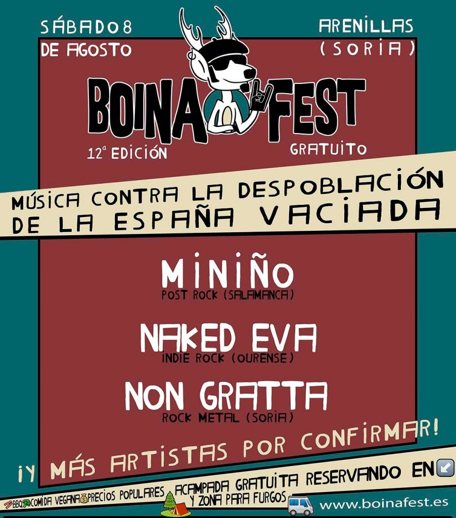 Miniño y Non Gratta actuarán en el Boina Fest 2026 contra la despoblación en Arenillas