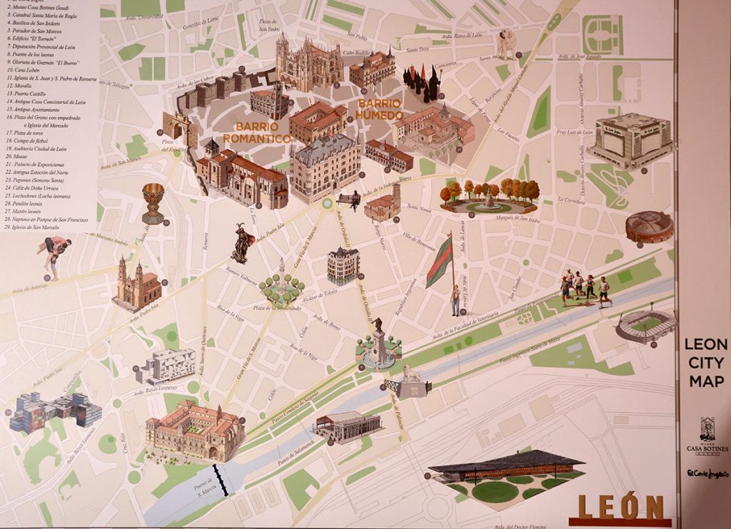 El Corte Inglés y Casa Botines editan un mapa de León que busca ser “un souvenir más” para los visitantes