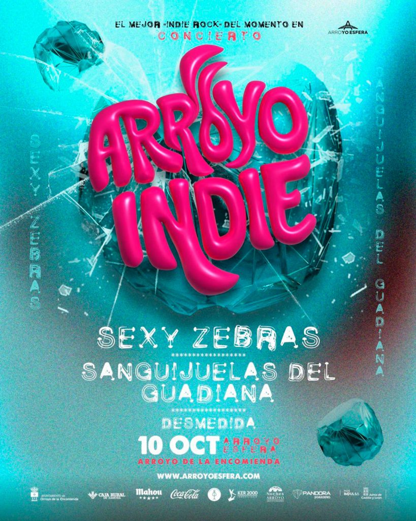 Sexy Zebras, Sanguijuelas del Guadiana y Desmedida protagonizarán la primera edición de Arroyo Indie el 10 de octubre en Arroyo de la Encomienda