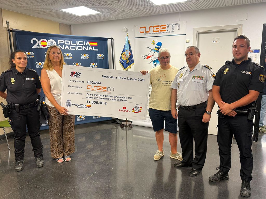 La Asociación Segoviana de Esclerosis Múltiple recibe más de 11.800 euros de la recaudación de la 1ª Ruta del 091 km Solidarios