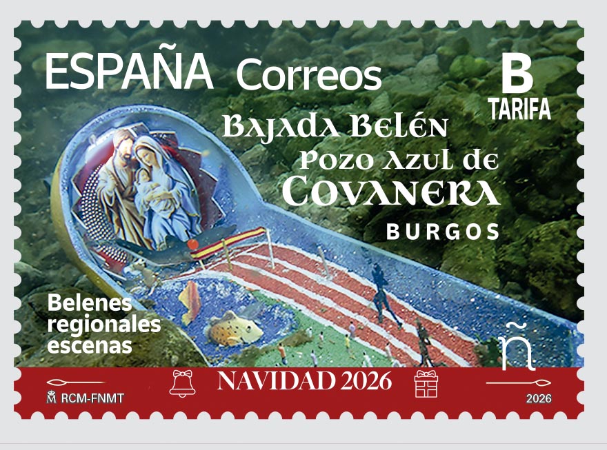 Correos dedica un sello de Navidad al Belén Pozo Azul de Covanera (Burgos)